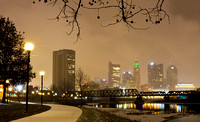 Columbus Skyline in falling Snow